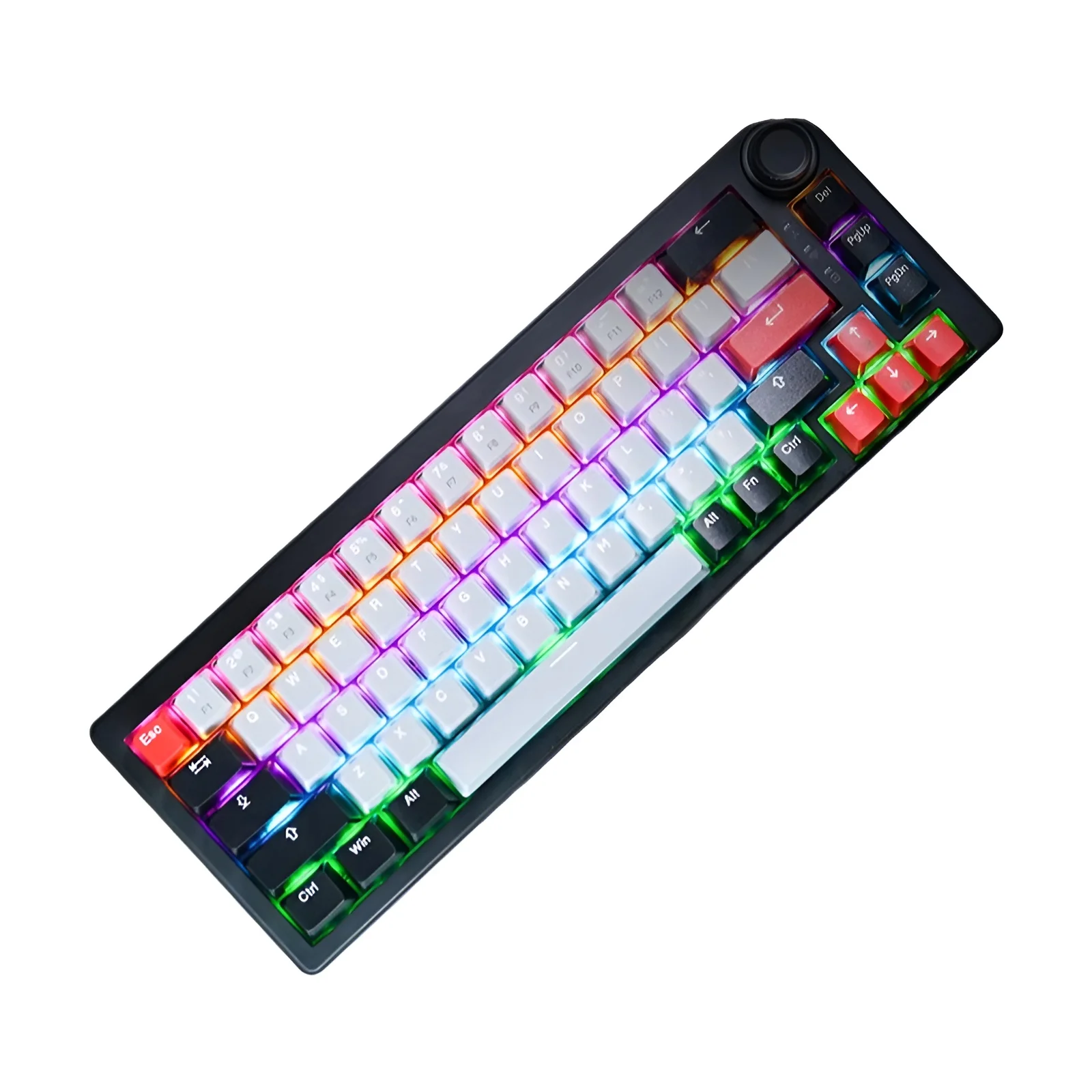 Dareu 2.4g teclado mecânico sem fio para jogos 4000mah interruptor vermelho todas as teclas sem conflitos iluminação arco-íris com botão multifuncional