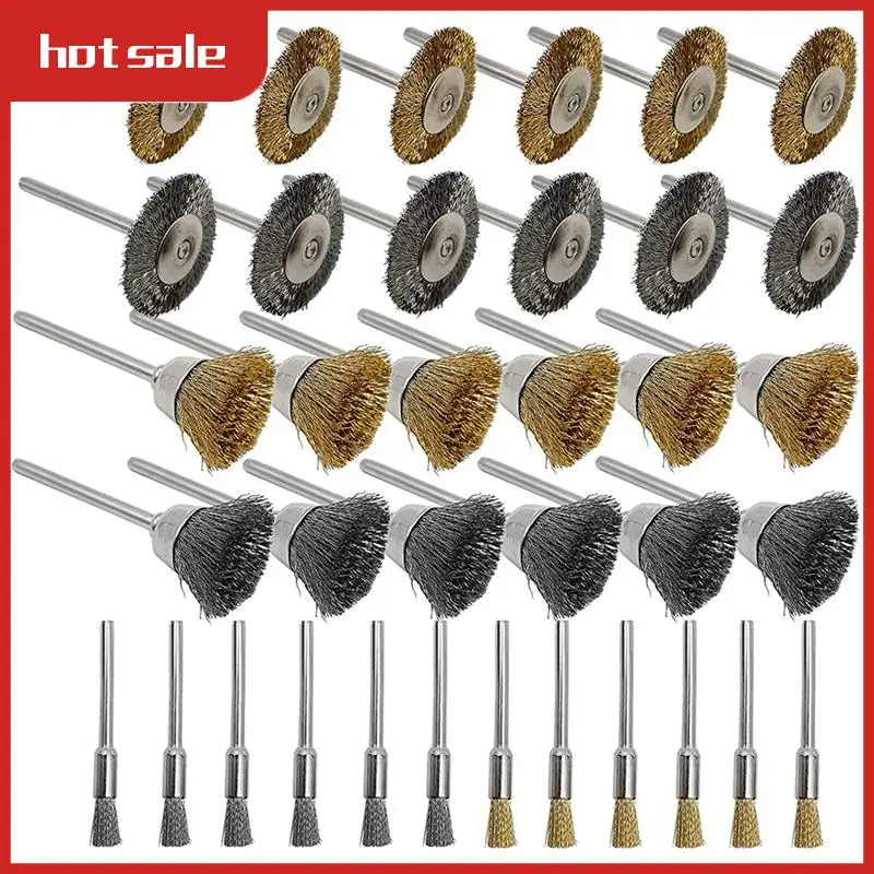

A21R-Wire Brush Set 36 Pieces/Set, Brass And Wire Brush Set, Rotating Tool Accessories For Polishing And Cleaning Tools