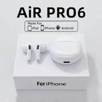 Original Air Pro 6 TWS Wireless Bluetooth Headset 5.3 Headphone Mini Earphone with Mic Charging Box for Xiaomi iPhone Earbuds