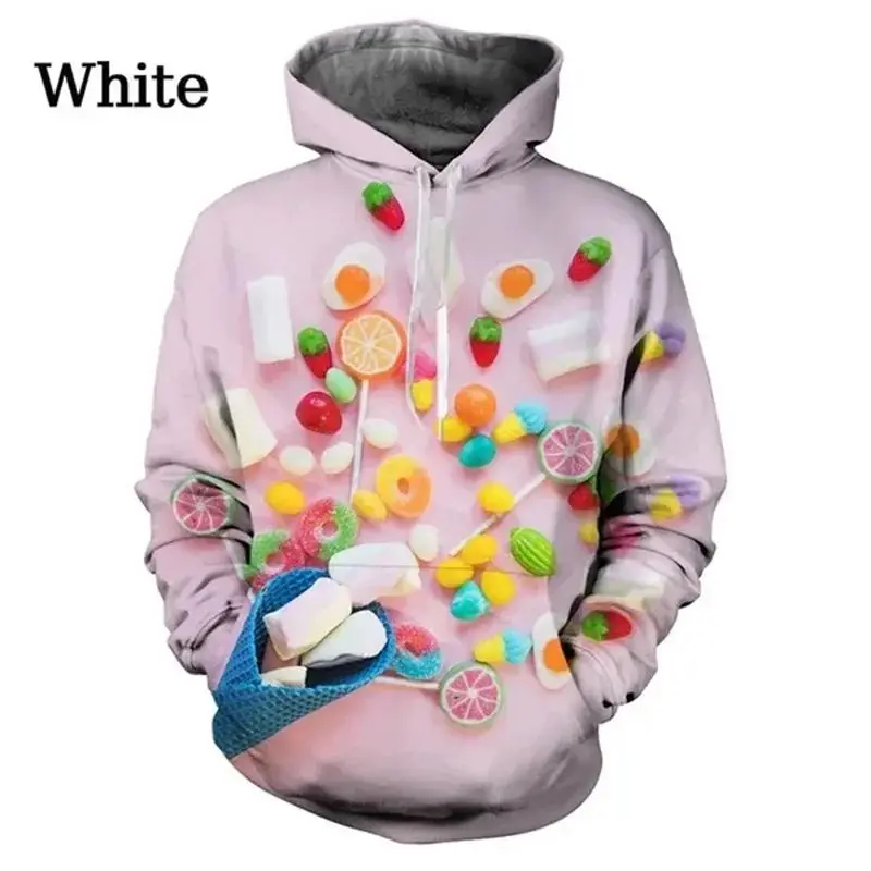 

An Interesting And Creative 3d Printed Men's And Women's Colorful Candy Pattern Fashionable Street Hooded Sweatshirt Pullover