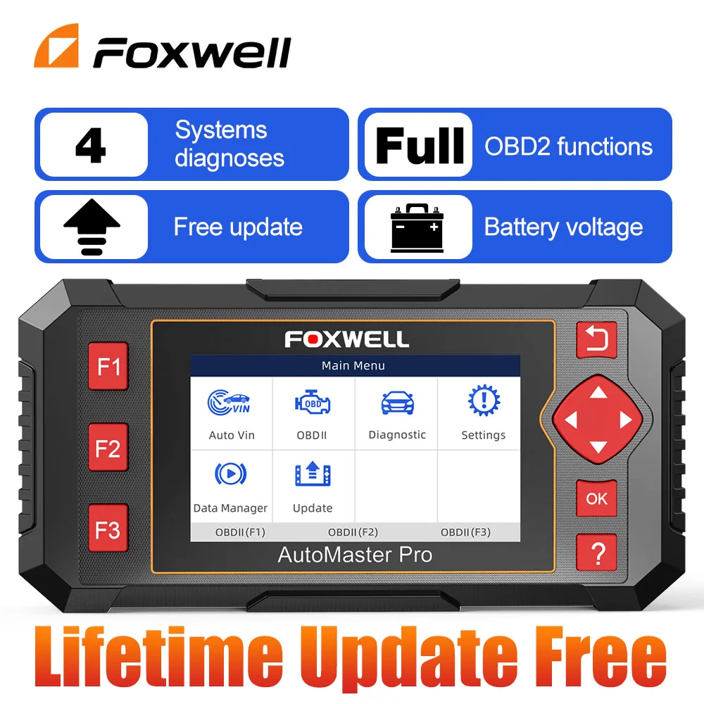 

Foxwell NT604 Elite Car OBD2 Scanner Diagnostic Engine ABS SRS AT Code Reader Car Diagnosis Tools Lifetime Free Update