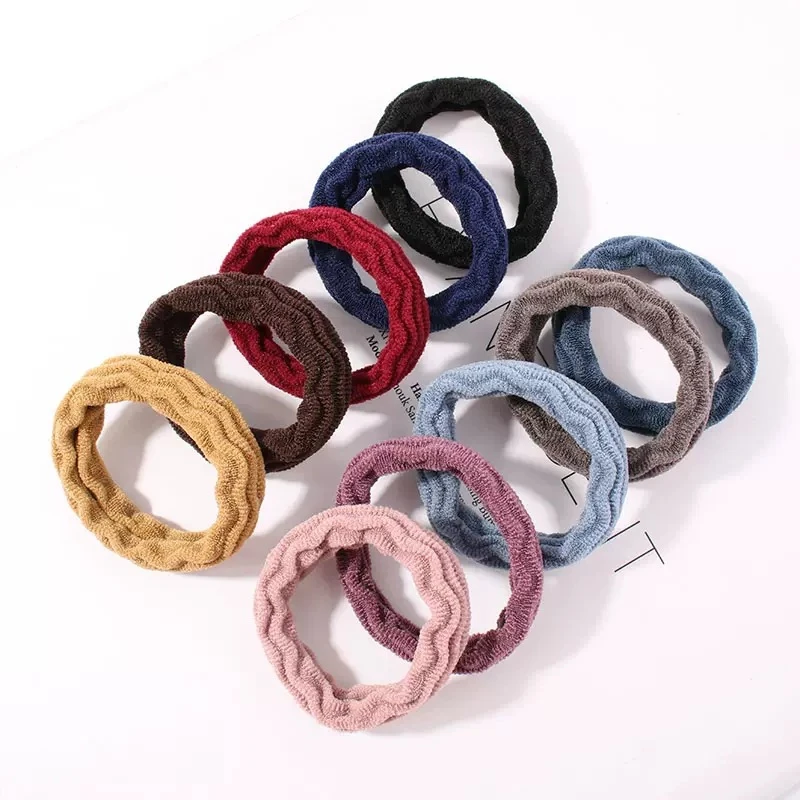 20Pcs/lot Women's Fashion Hair Accessories High Elasticity Jacquard Pattern Hair Rope Headband Hair Rings for Styling