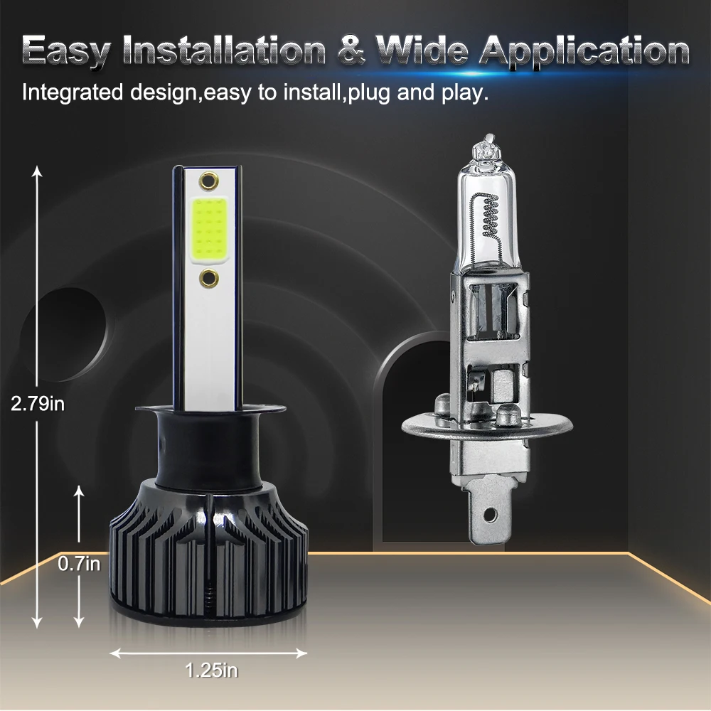 2Pcs LED Car Headlight H4 H7 H1 LED H11 H8 H9 H27 881 Blue 6000K Lemon Green Auto Fog Light H3 9005 HB3 9006 12V LED Bulb view 6