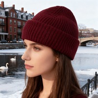 1Pc solid color wool hat Korean ins tide autumn and winter Japanese cold hat thickened warm cover knitted hat women
