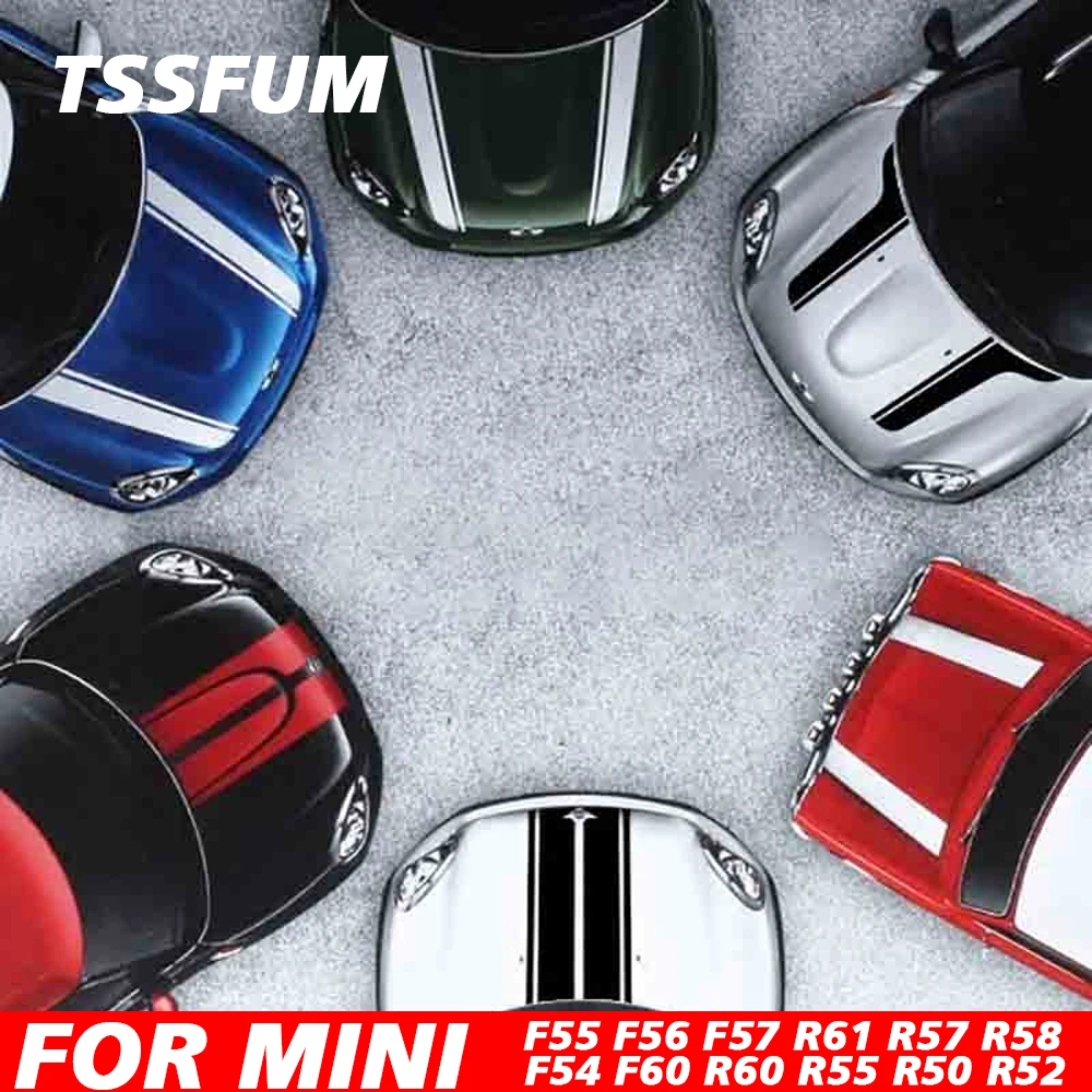 Car Hood Stripes Car Stickers Decals For MINI Cooper S Countryman Clubman Paceman R50 R53 R56 R60 R61 F54 F55 F56 Accessories