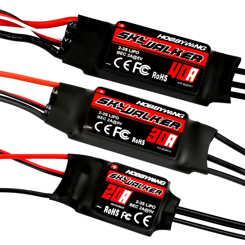 Controller ESC di velocità originale Hobbywing Skywalker 12A 20A 30A 40A 50A 60A 80A 100A V2 con UBEC per aereo elicottero RC