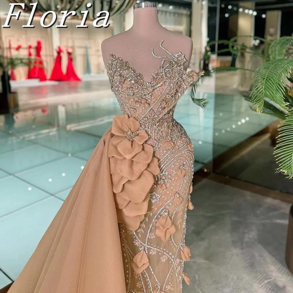 

Customized Elegant Strapless Evening Dress Crystal Beaded Party Gown Charming Floor-Length Party Dresses فساتين سهر