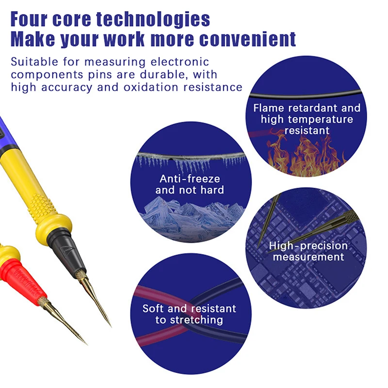 موصلات اختبار متعددة RP15 عالمية من الفولاذ المقاوم للصدأ رفيعة للغاية ومضادة للتجميد، طرف قلم قابل للاستبدال