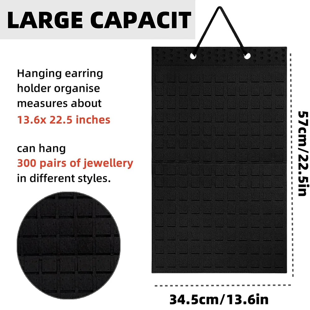 Hanging Earring Holder Organiser,Brooch Pin Display Board with 150 Slots for 300 Pairs of Earrings/Pins, Stud/Badge Organisers