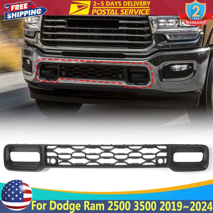 

68384294AA For Dodge Ram 2500 3500 6.4L 6.7L 2019~2024 Front Lower Grille Bumper Cover Grill With Trailer Holes With Radar Holes
