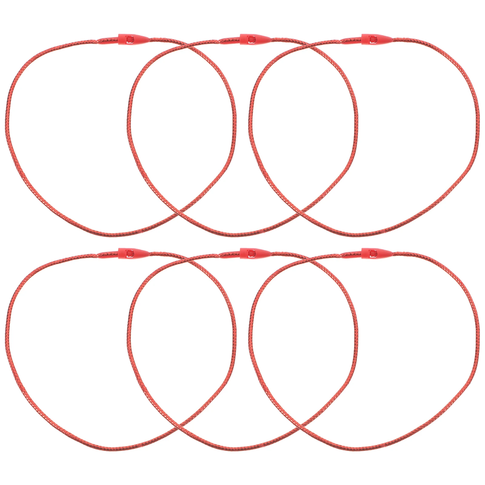 

100pcs Christmas Ornament Hangers Snap Locking Ropes Polypropylene Easy Attach Detach Red Fabric Hang Tag Strings Tree