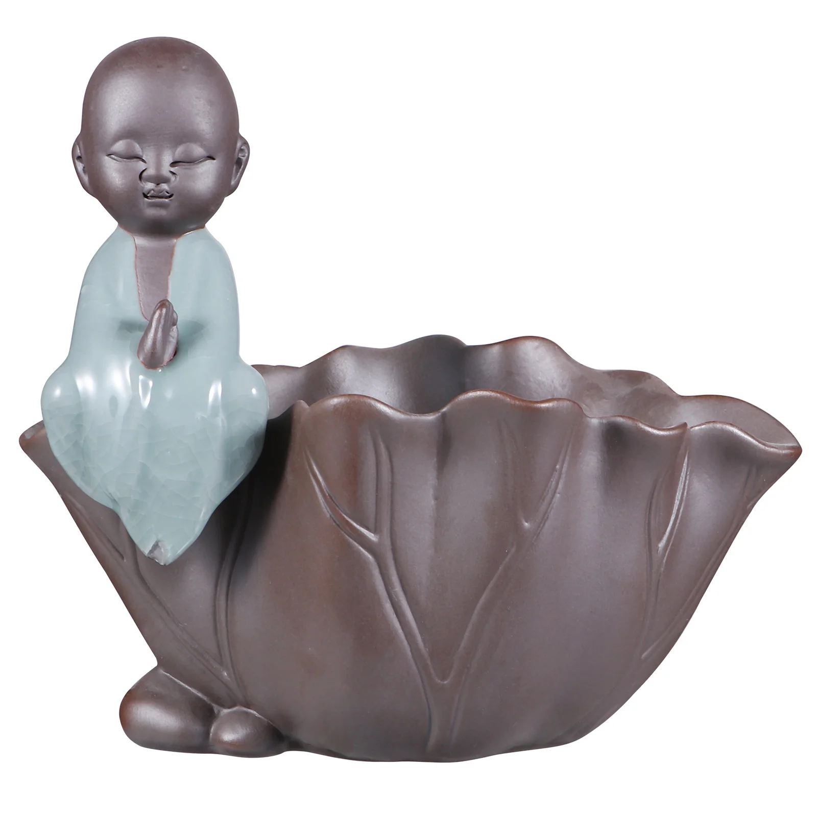 

Ceramic Zen Crackled Flower Pot Planter for Indoor Hydroponic Succulent Bonsai Table Decoration and Gift