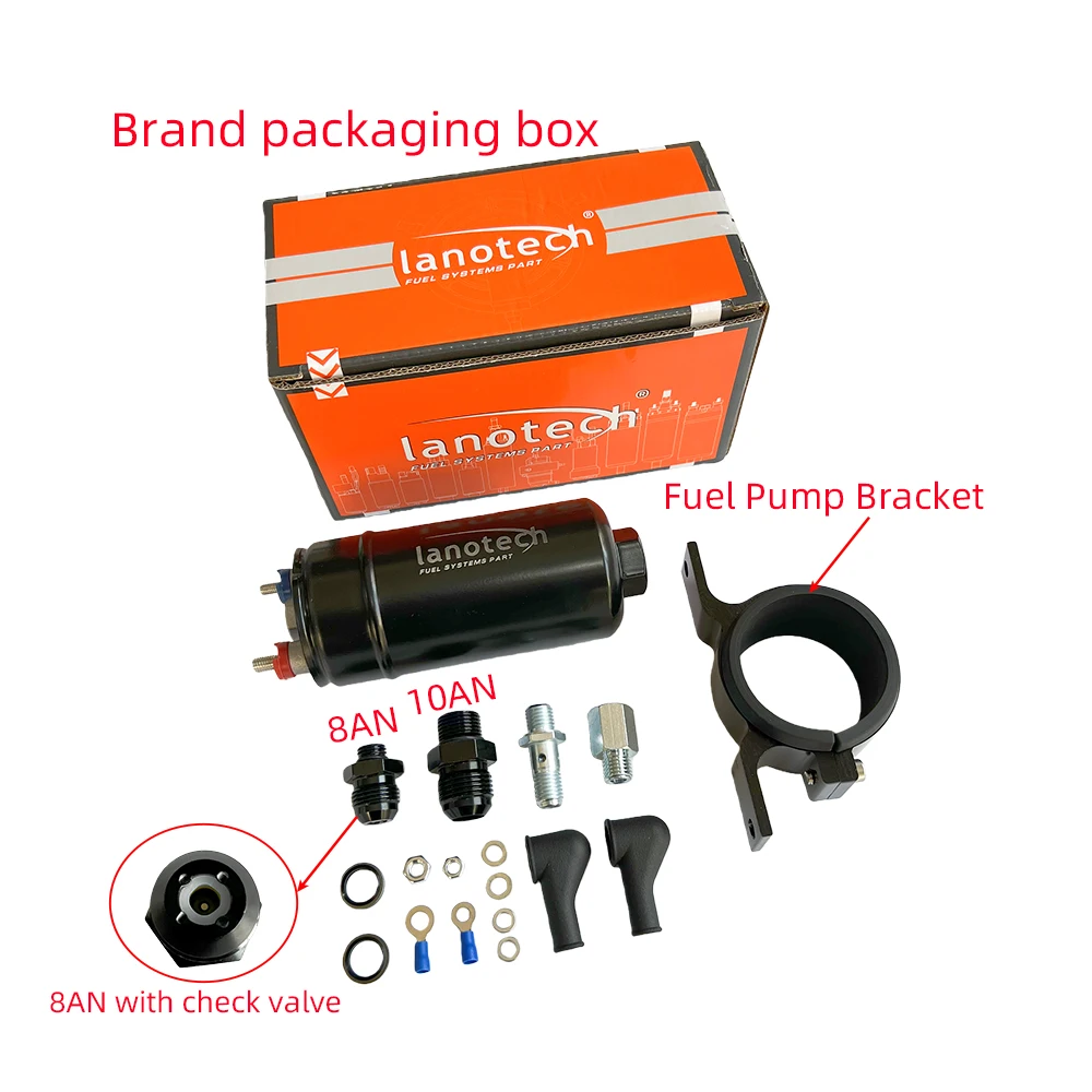 380LPH Inline Externe Kraftstoffpumpe 10AN Einlass + 8AN mit Rückschlagventil Auslass 044 Rückschlagventil 0580254044 Rennwagen-Modifikation – Detail 8