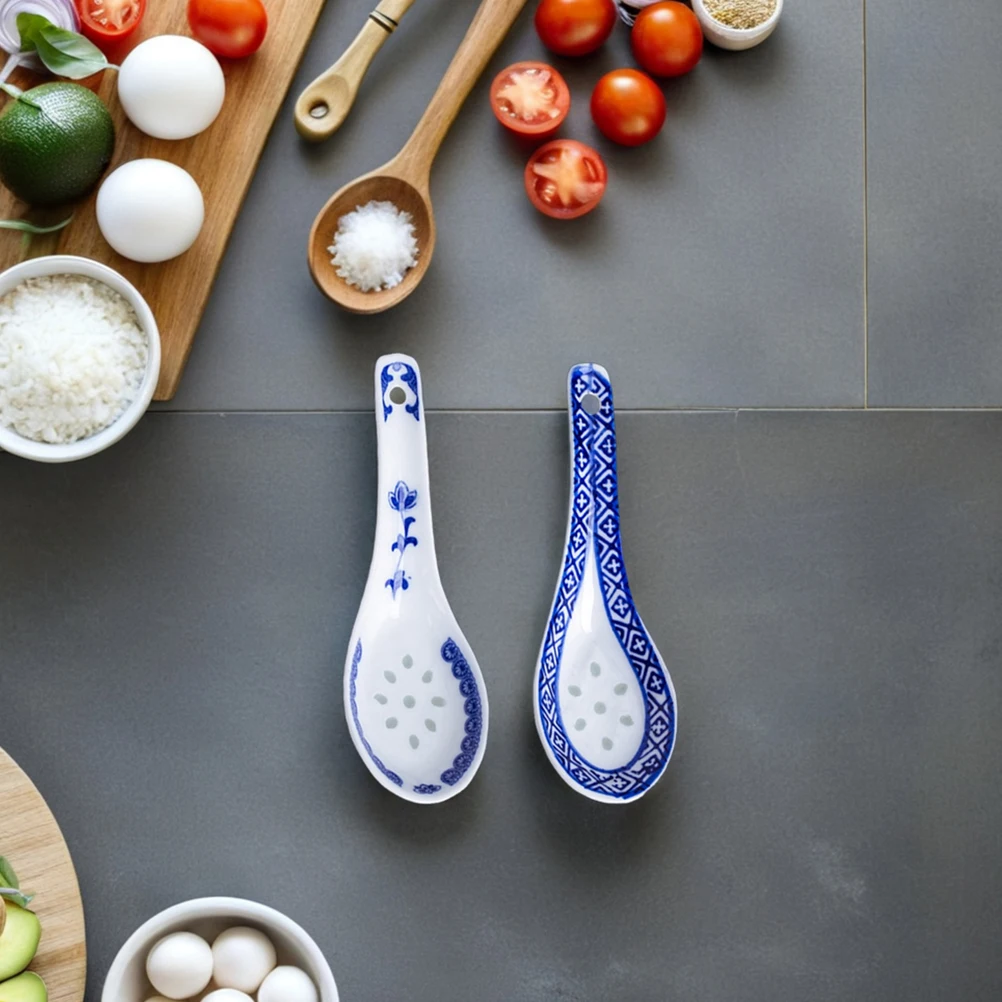 8 قطعة ملاعق شوربة الصينية السيراميك ملاعق شوربة الآسيوية الخزف اليابانية مغرفة للحبوب رامين ونتون زلابية #4