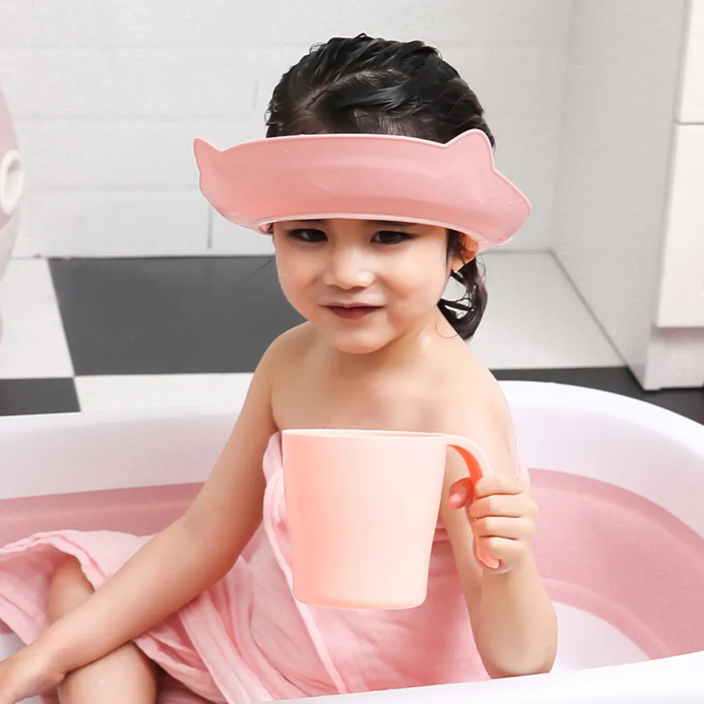 

1 шт. Водонепроницаемая детская шапочка для мытья головы с мультяшным рисунком, защита для ушей и глаз, безопасная шапочка для душа для мытья, стрижки и укладки волос