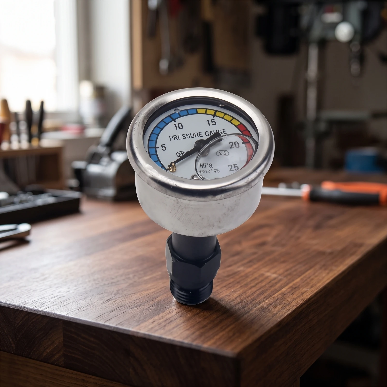 Car Washer Pressure Gauge Handheld Pressure Gauge with Analog Dial Metal Threaded for DIYers