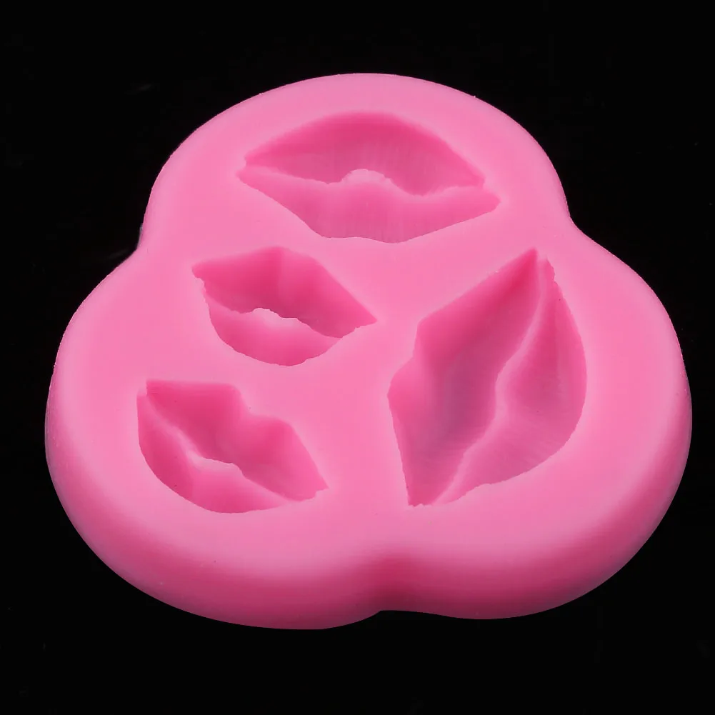 Lips Cake Decoration Silicone Mold 3D Lip Fondant Chocolate Candy Gum Paste Cake Topper Resin Mold for Valentine\'s Day