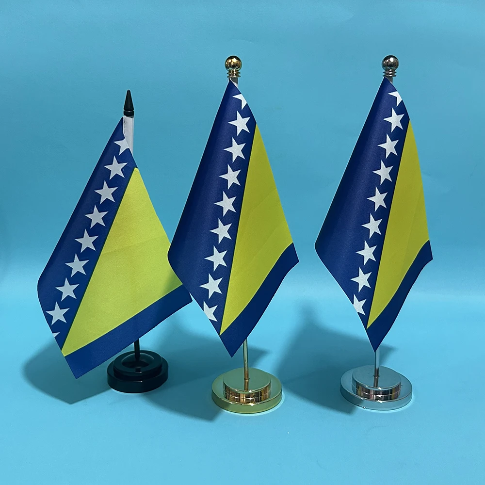 SKY FLAG Office Desk Small Flag of Bosnia and Herzegovina Flag 14x21cm Polyester BA National Flag Desk Ornaments Flags