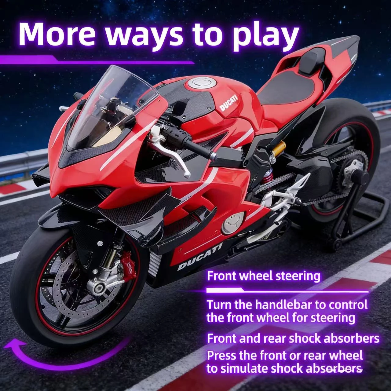 

For Ducati V4s Ignite Start Smoke Effect 1:6 Panigale motorcycle alloy simulation model Large decoration project birthday gift