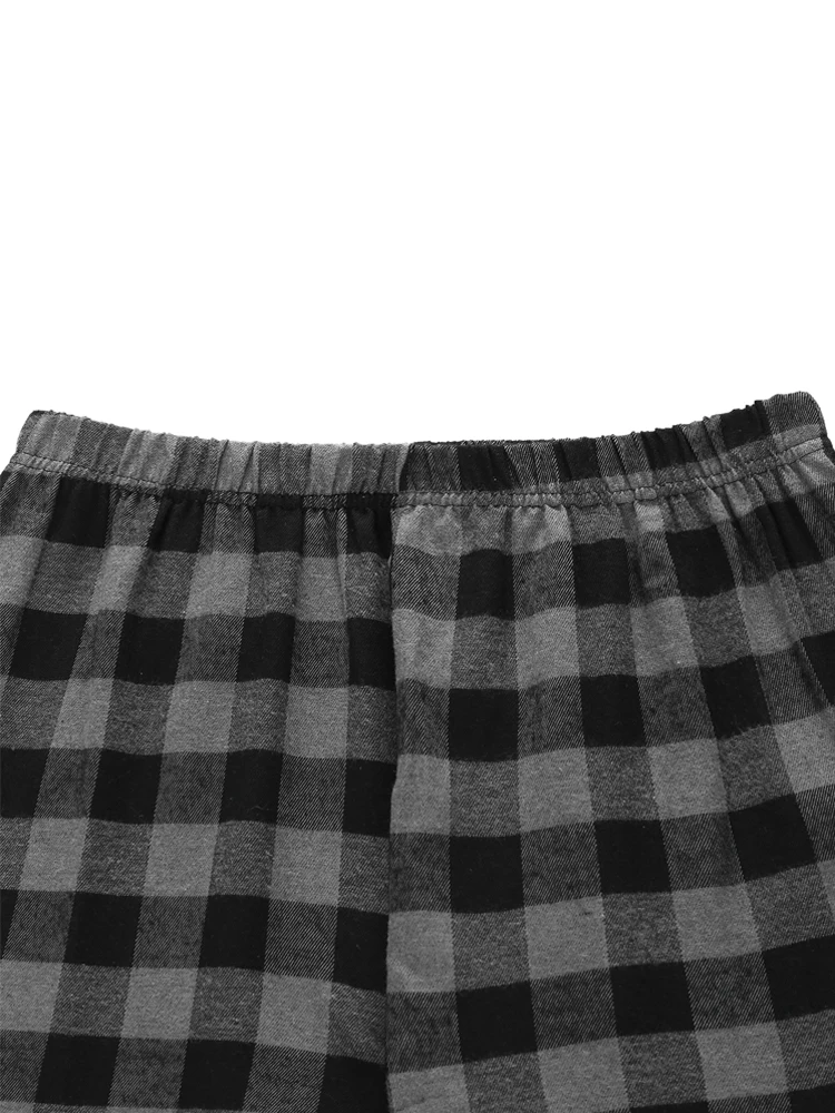 Men\'s plaid pajama pants home leisure loose straight pants comfortable leisure home three pairs of pants