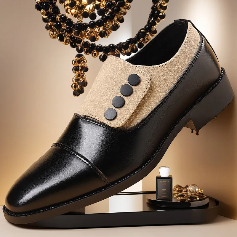 

Men's leather shoes large-sized dress shoes leather shoes business comfort wedding casual leather shoes