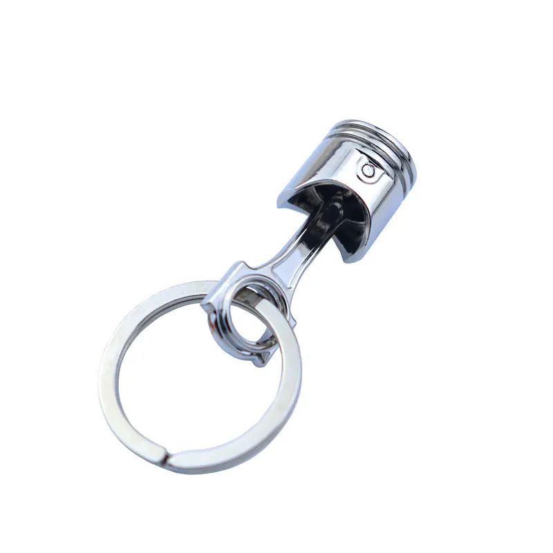 1PC Zinc Alloy Engine Silvery Piston Key Ring Chain Keychain Key Fob Wholesale Silver Color Available European For Men Gift Trin