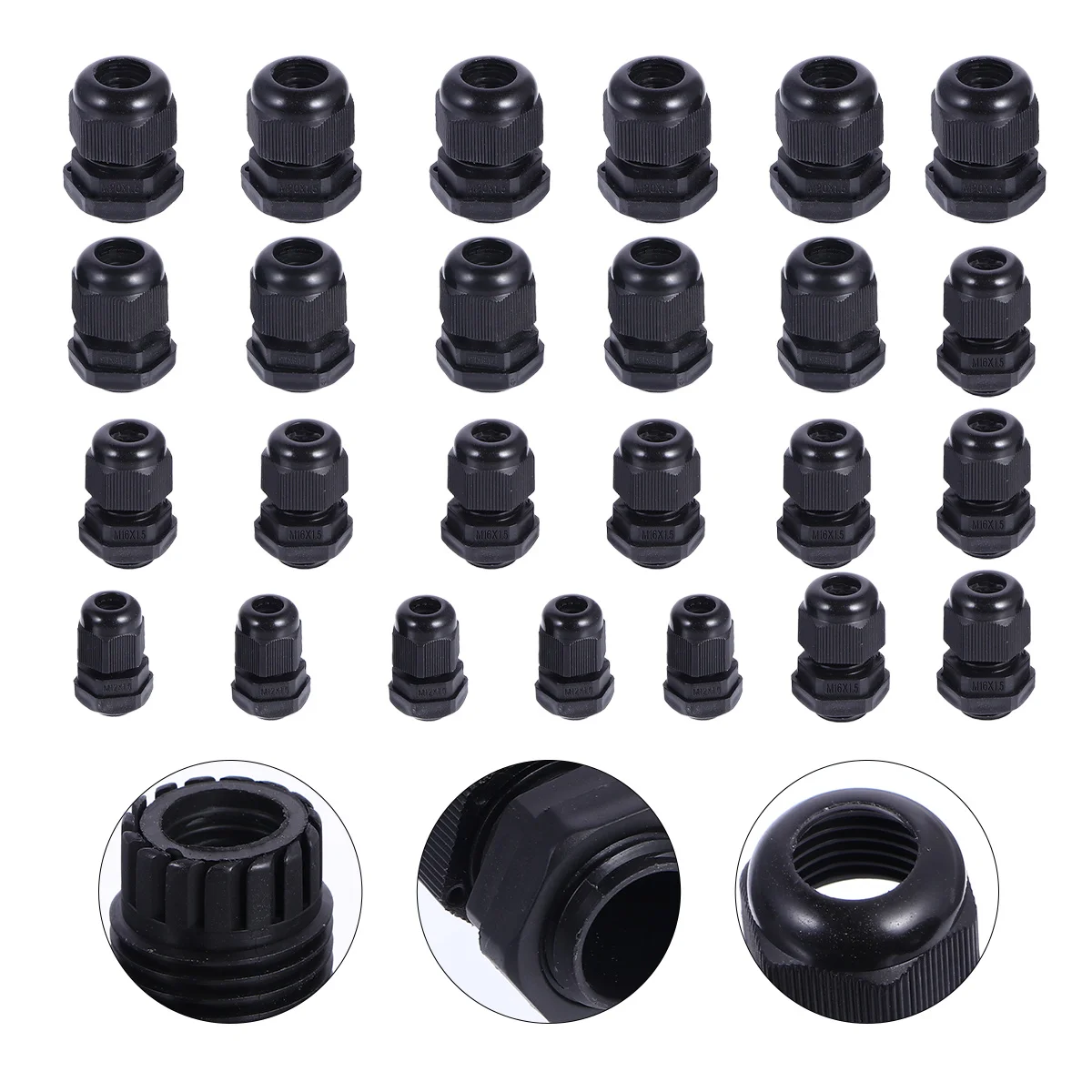 

50 pcs Waterproof Gland Nylon Cable Connectors Dustproof Lock Nut Sealing Wire Fixed Head Cable Parts Water for Electrical