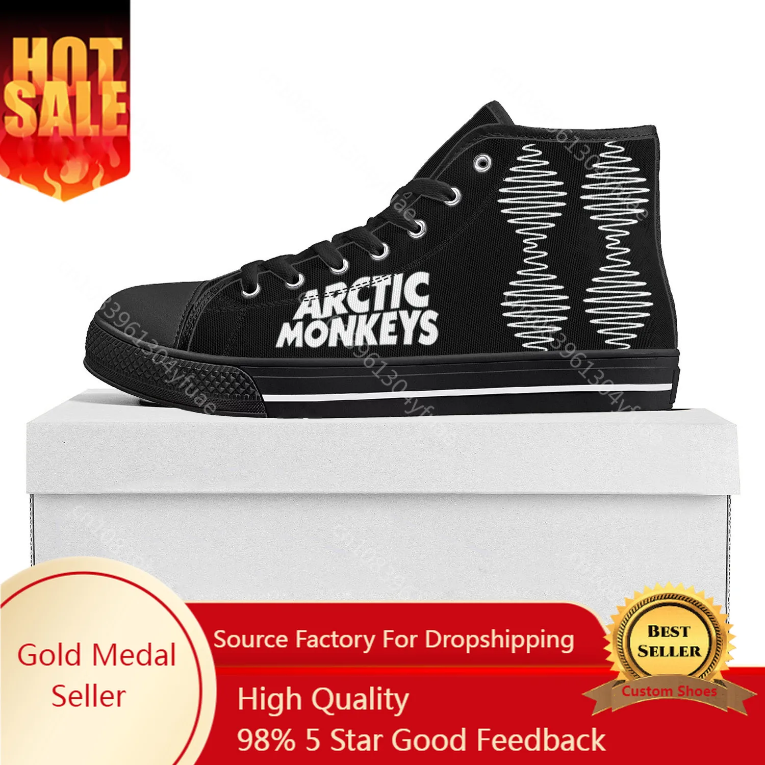 

Arctic Monkeys Rock Band Pop High Top High Quality Sneakers Mens Womens Teenager Canvas Sneaker Casual Couple Shoes Custom Shoe