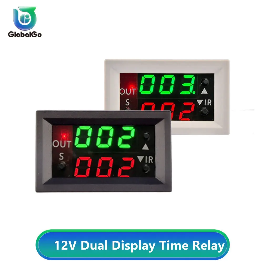 12V Delay Double Display Digital Time Relay Module Digital Time Delay Relay LED Display Cycle Timer Control Switch Module