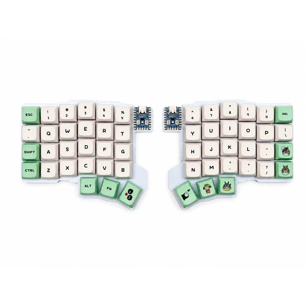 Silakka54 Wired Split Keyboard Pre-assembled Kit Ergonomic FR4 Shell Mechanical Keyboard Kit for MX Switch Hot Swap Support Vial