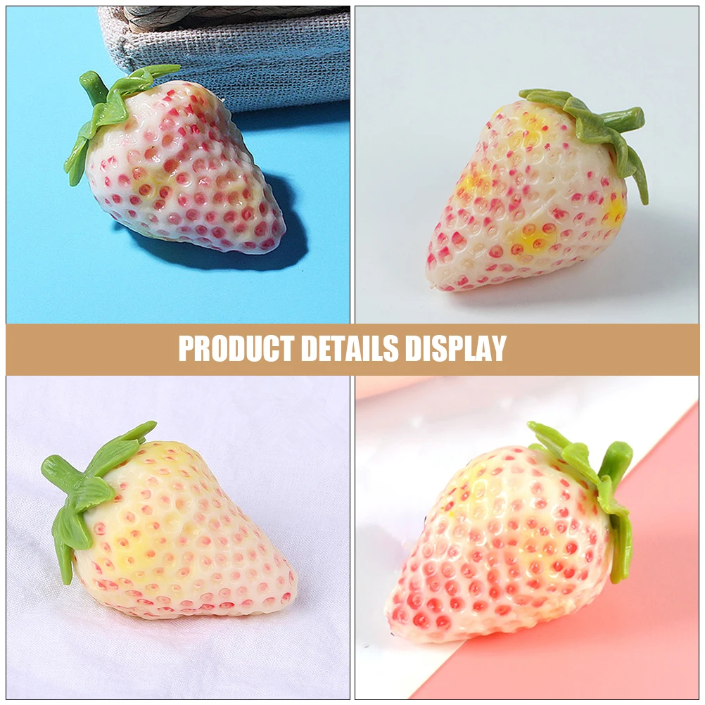 3pcs Artificial Strawberries with Stem Lifelike Fruits Decor for Home Food Display Photography Props Montessori Toys