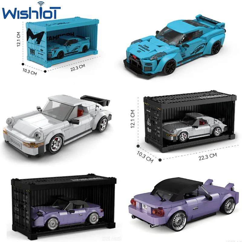 

Speed Series Car MOC Building Blocks with Display Box Creative Assembled DIY Racing Vehicle Collection Toy Model Bricks Boy Gift