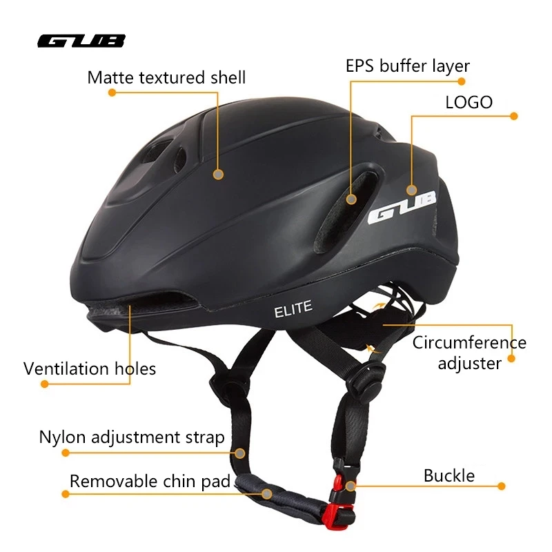 GUB Bicycle Helmet 54-62CM Intergrally-Molded Lightweight Adjustable Cycling Helmet EPS Buffer Safe Breathable Open Face Helmet