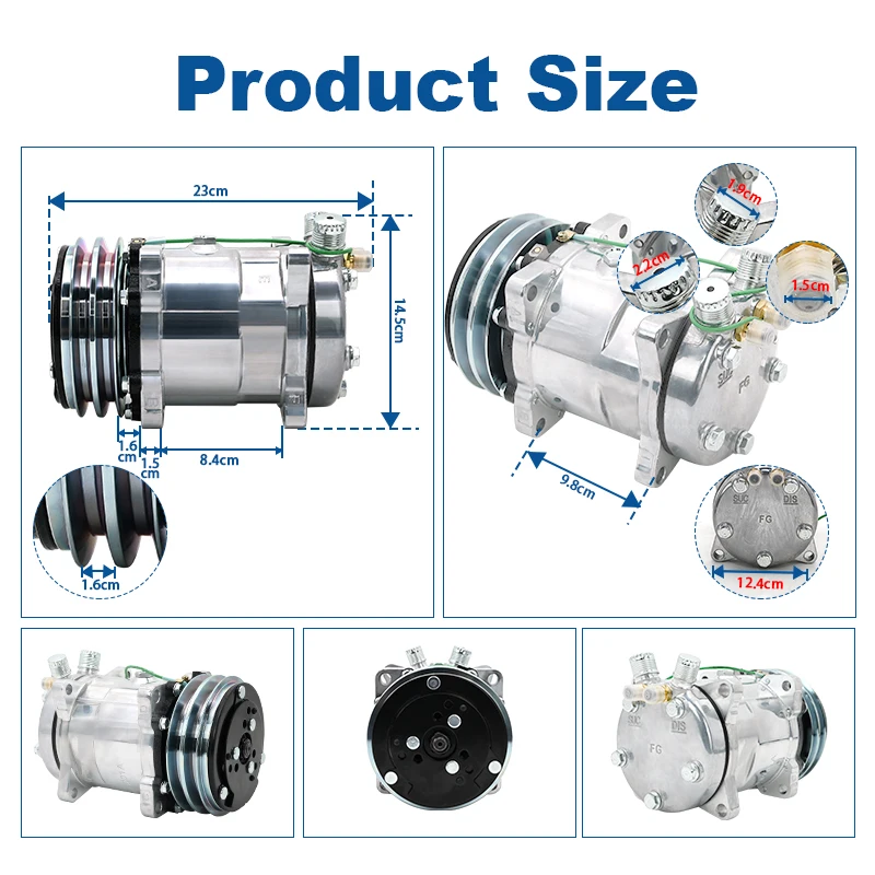CFY 12V/24V Automotive Air Conditioning System Kit Universal 508 Compressor Condenser Unit