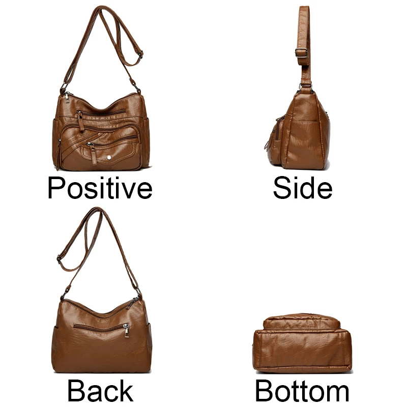 2024 New Large Capacity Luxury Handbags Women Vintage Bags for Women Designer Female Soft PU Leather Shoulder Bags Crossbody Bag image 5