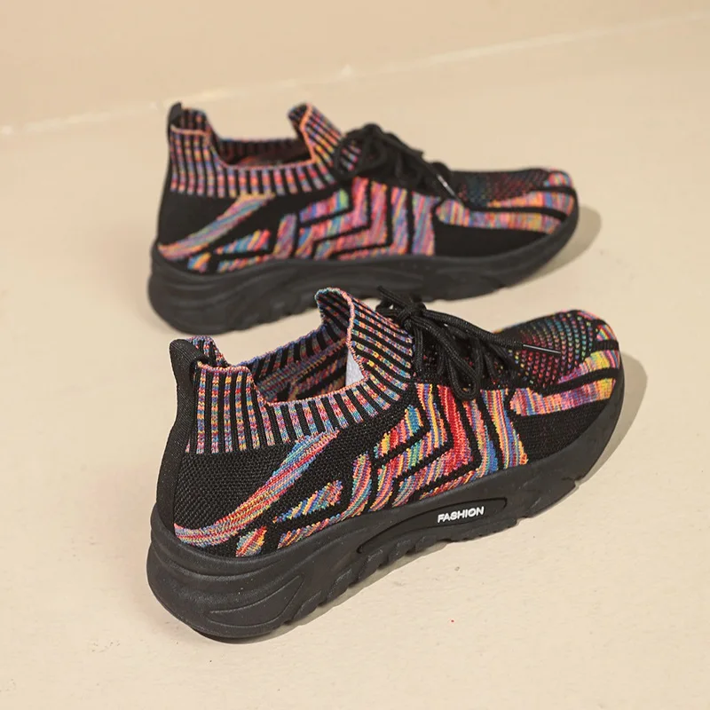 

Sports Casual Shoes 2025 Spring round Head Mesh Breathable Ultra-Light Sole Mid-Heel Low-Cut Women's Fashion Shoes