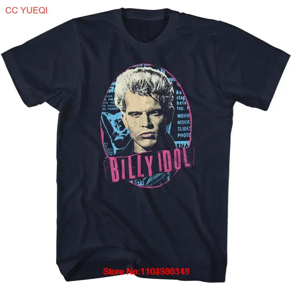 Billy Idol Men's T Shirt REBEL YELL OVAL New Punk Rock Music New Navy Cotton