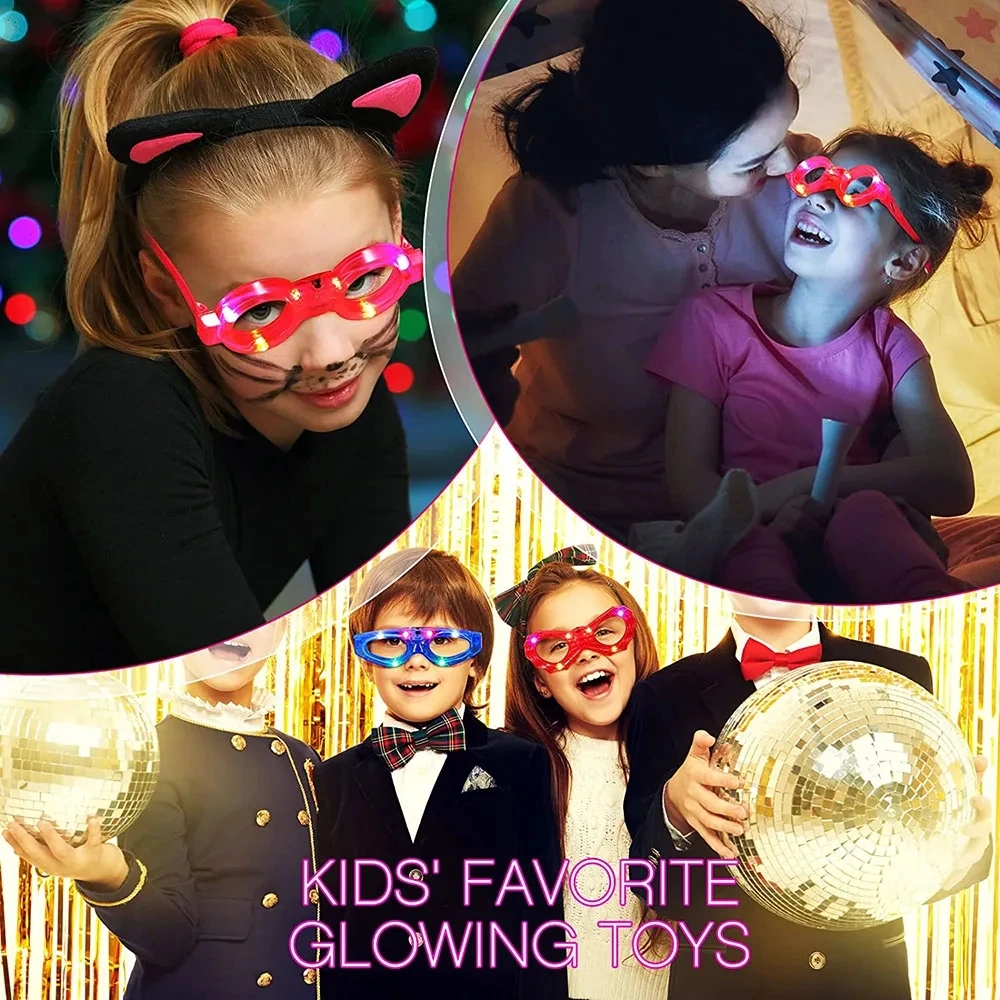 10/20/30/50 Pcs LED Light Up Glasses Glow In The Dark Glasses Neon Party Supplies for Kids Adults Birthday Party Decoration