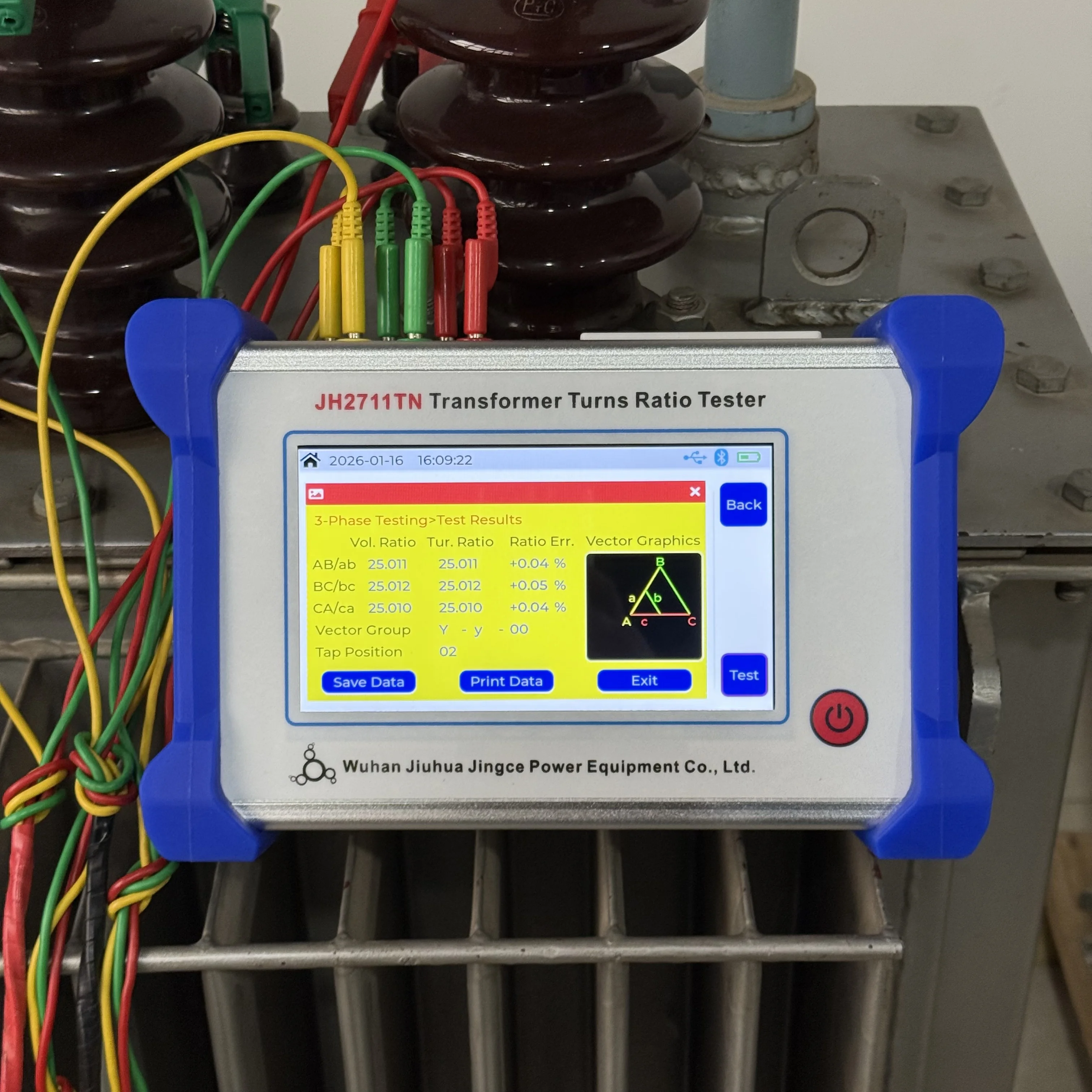 TTR Meter Neutral Point Handheld Three Phase Transformer Turns Ratio Tester with High/Low Voltage Reversal Alert