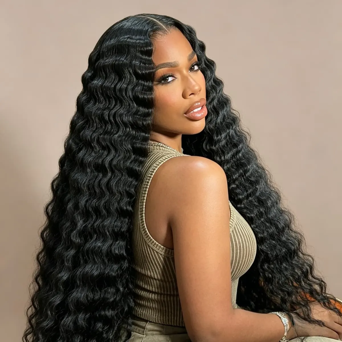 

Накладные парики из натуральных бразильских волос Kinky Curly с кружевной передней частью, без клея, плотность 200%, 13x4 HD, черные, для женщин, с детским волосом