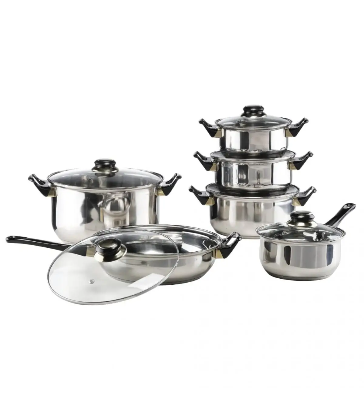 HI cookware 12 pieces stainless steel cookware