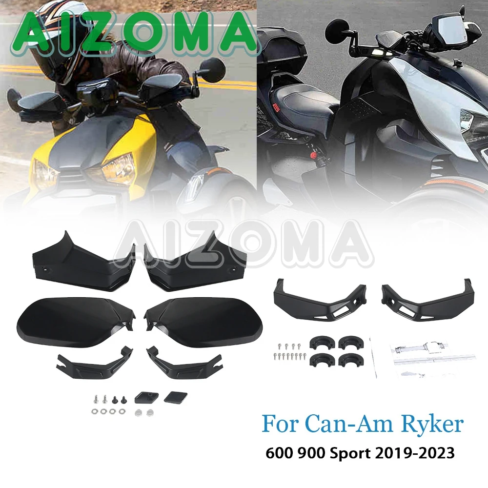 

For Can-Am Ryker Sport 600 900 2019-2023 A & UTV PRO Aluminum Handguards & Wind Deflectors Handlebar Wind Guards Deflectors