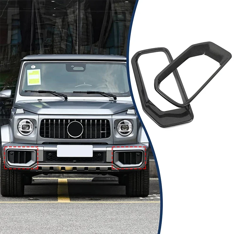 Real Carbon Fiber For Mercedes-Benz G-Class G63 2025+ Car front bumper air intake mesh frame decorative stickers Car accessories