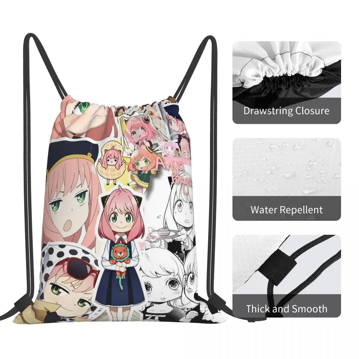 حقائب ظهر Kawaii Manga Spy X Family متعددة الوظائف برباط، حقيبة أشتات، حقائب كتب للمدرسة للرجال والنساء