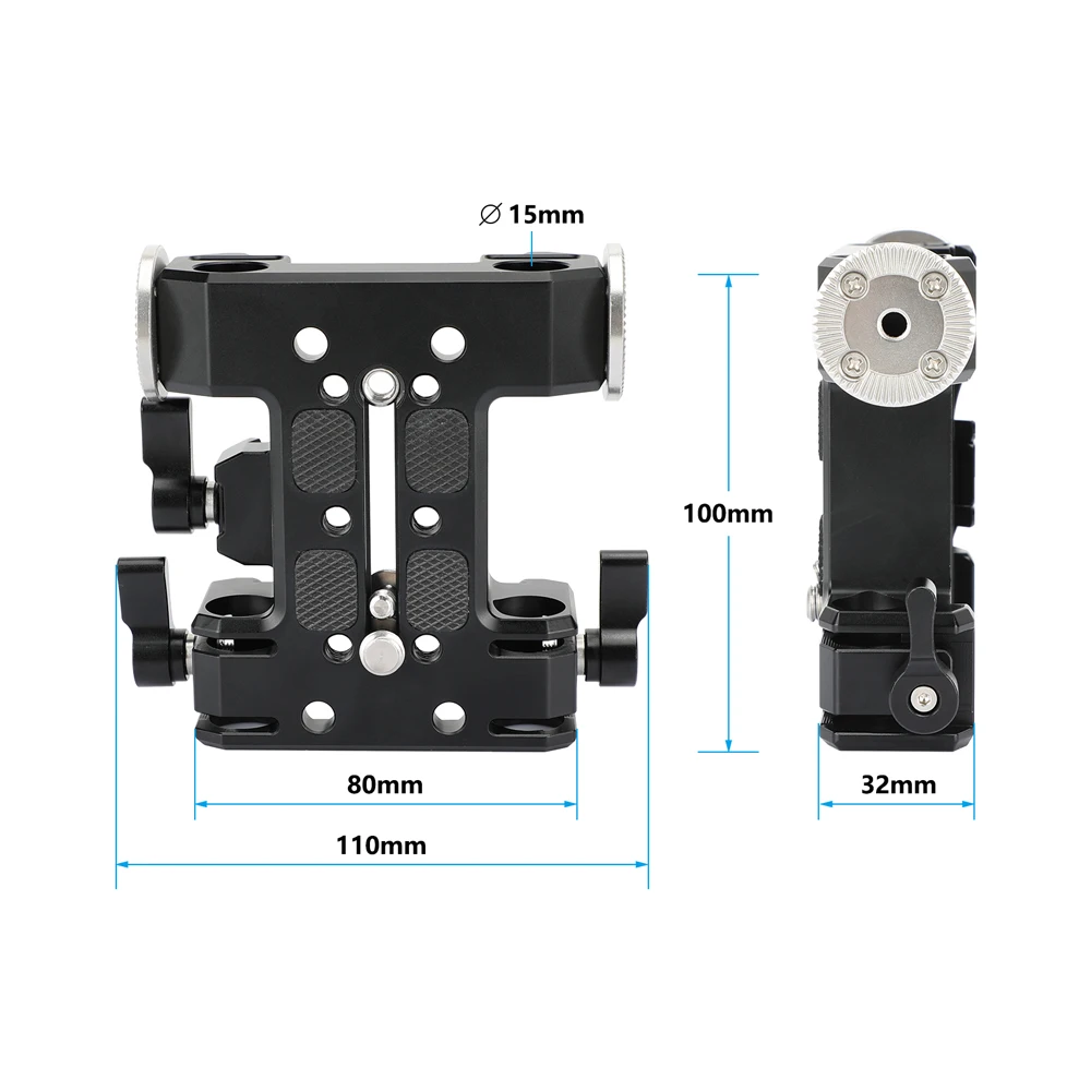 CAMVATE 5.9inch/10inch Dovetail Plate and 15mm LWS Rod Support Baseplate Quick Release Plate System Bridge Plate For Tripod