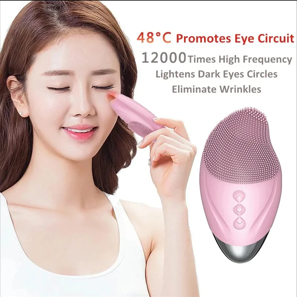 Facial Massager Silicone Cleansing Brush Eye Massage Tool Face Cleaner Deep Cleaning Pores Skin Health Care Device Rechargeable