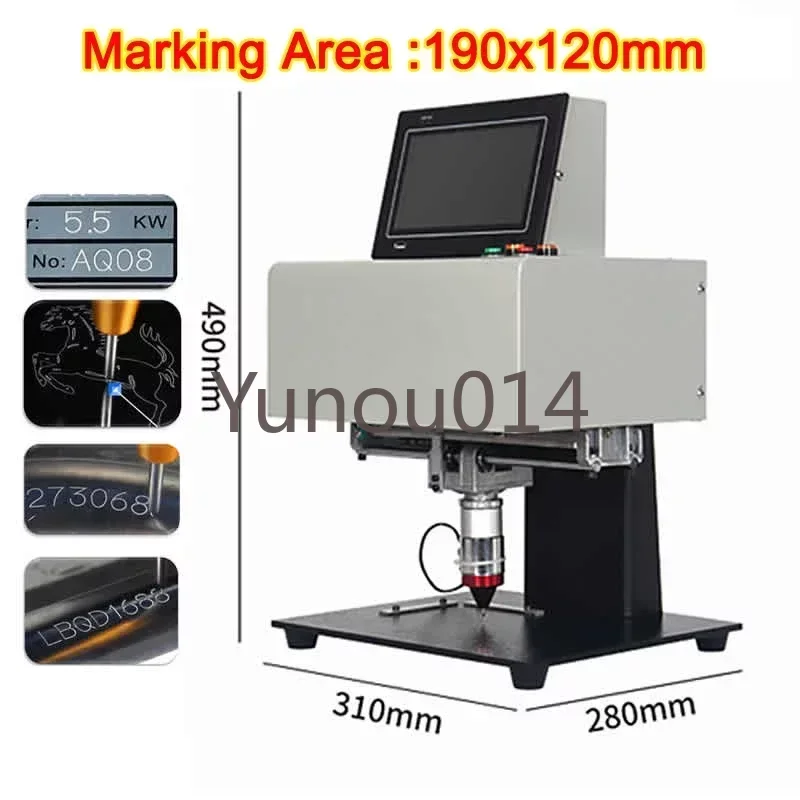 Nameplate Metal Engraving Marking Machine, Hand-held Pneumatic Electric Touch Screen Lettering Machine, Metal Parts, 190x120mm