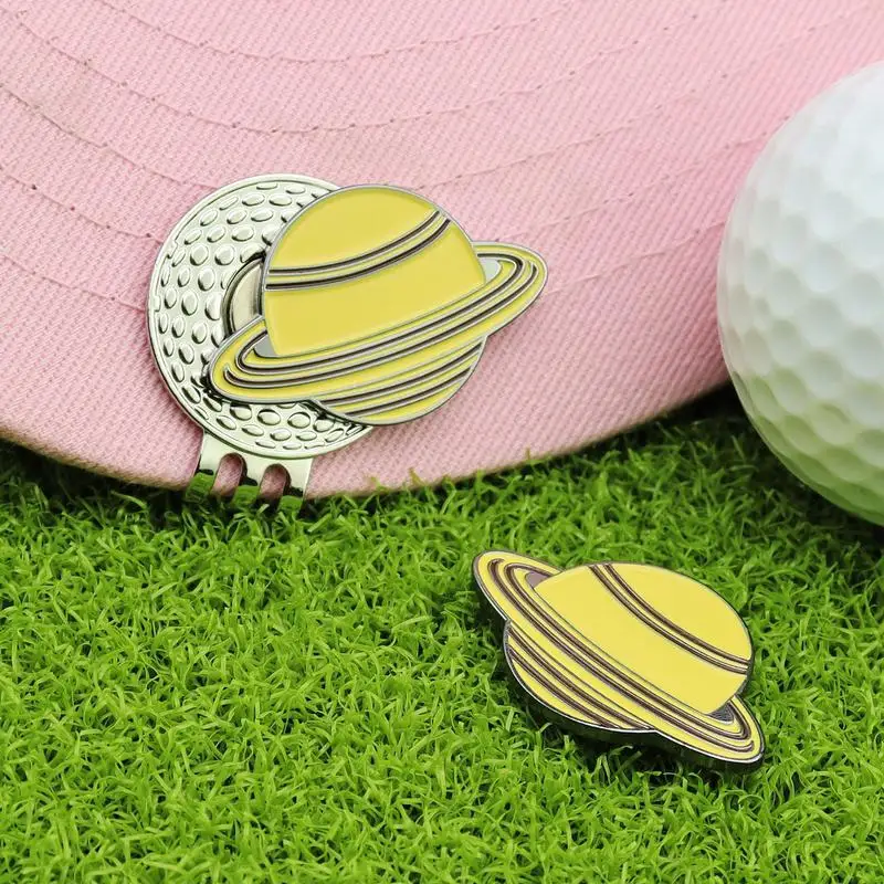 Golf Hat Clip Metal Planet Magnetic Golf Ball Hat Clips Markers Creative Decorative Golf Accessories Golf Ball Marker Holder For