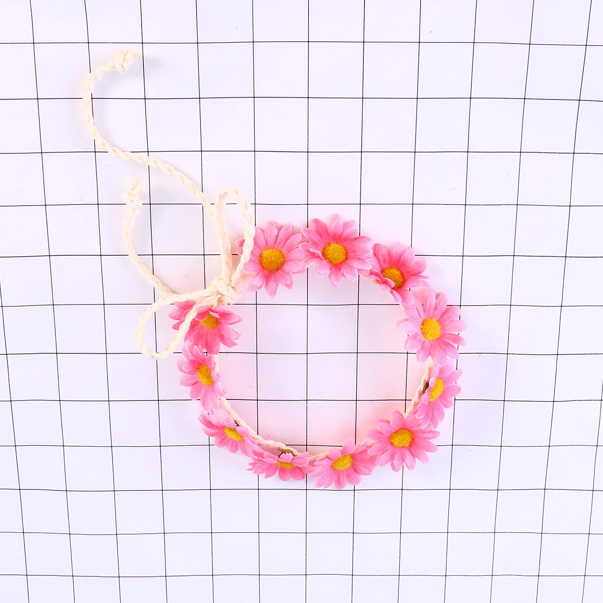 

Flower Headband for Women Daisy Hairband Cloth Flowers Stretchy Rope Headwear Festival Wedding Party Accessory