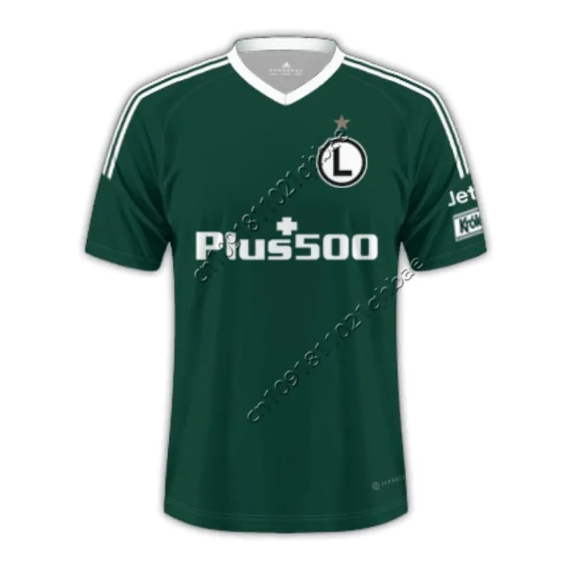 قميص كرة القدم البولندية للرجال Legia Warsaw Classic Plus 500 لكرة القدم للبالغين/الأطفال جيرسي تدريب كبير الحجم قابل للتنفس